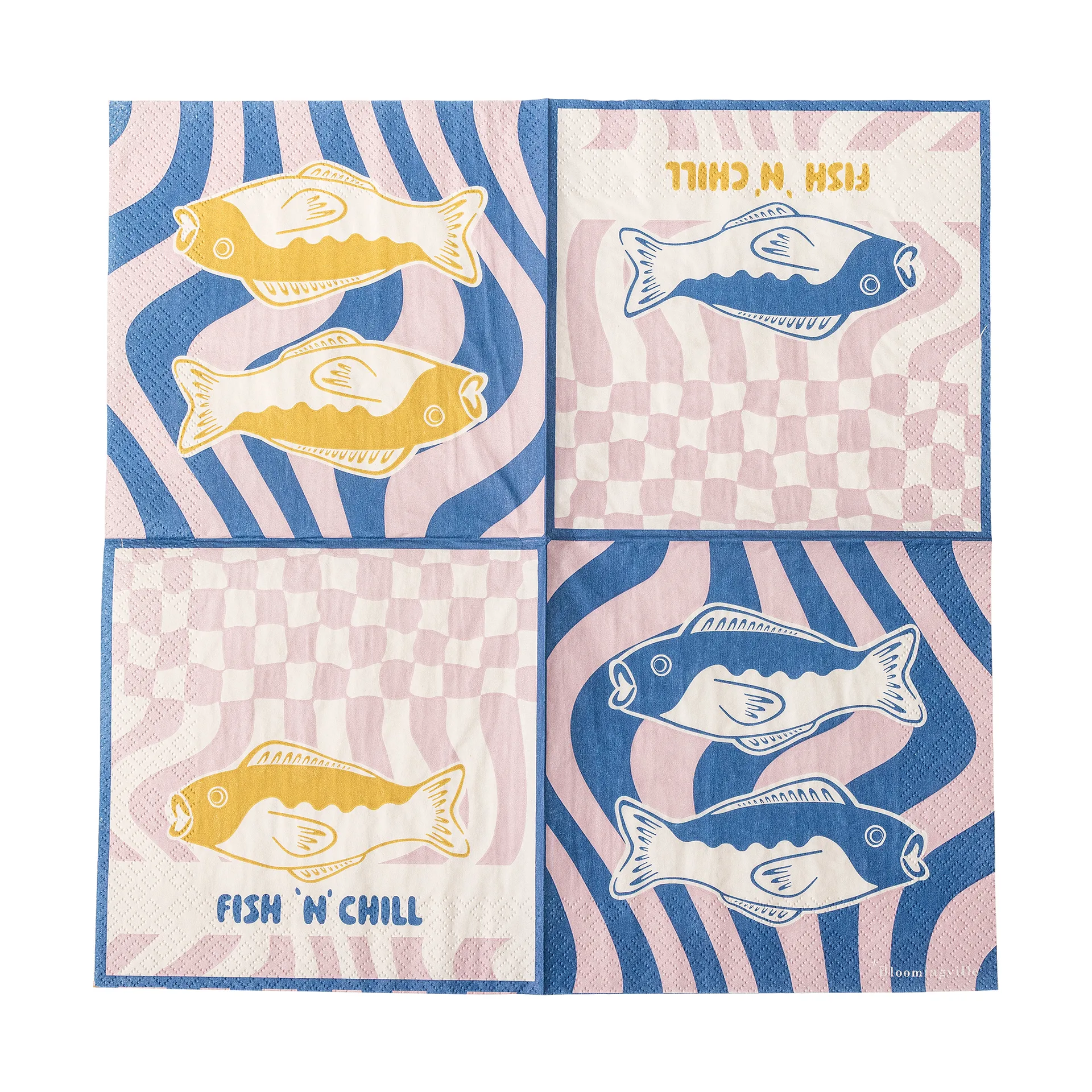 Serviette en papier Remy, lot de 20, Bleu Bloomingville