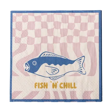 Serviette en papier Remy, lot de 20 - Bleu - Bloomingville