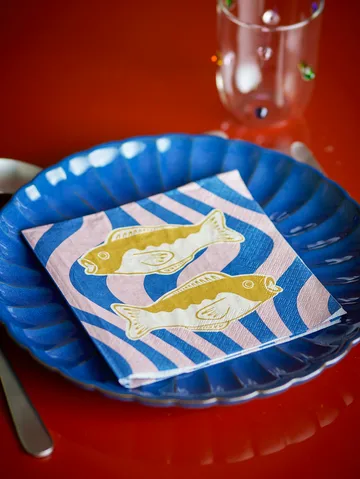 Serviette en papier Remy, lot de 20 - Bleu - Bloomingville