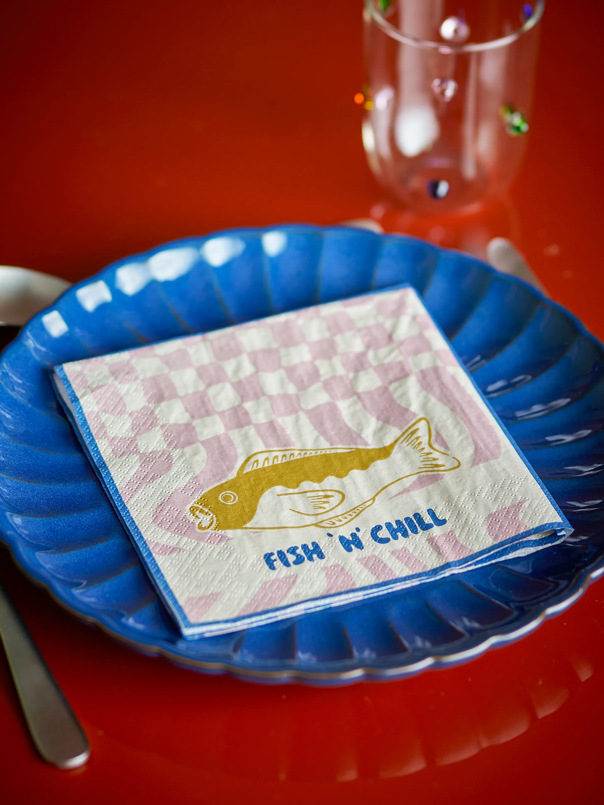 Serviette en papier Remy, lot de 20, Bleu Bloomingville