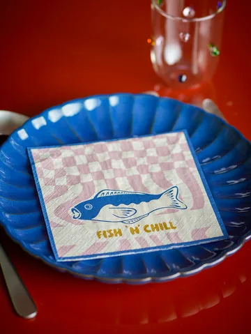 Serviette en papier Remy, lot de 20 - Bleu - Bloomingville