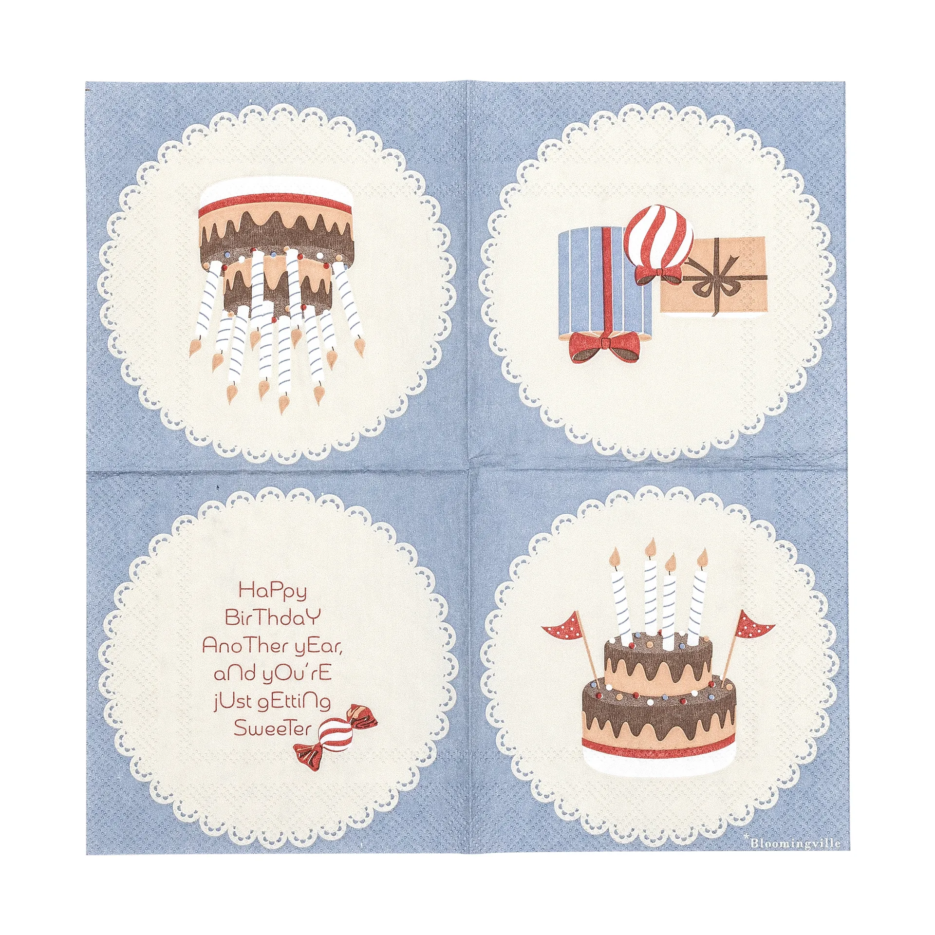 Serviette Oscar 20 unités, Bleu Bloomingville