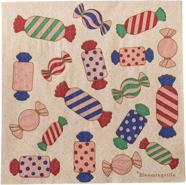 Serviettes Caramella 33x33 cm, paquet de 20 - Rose - Bloomingville