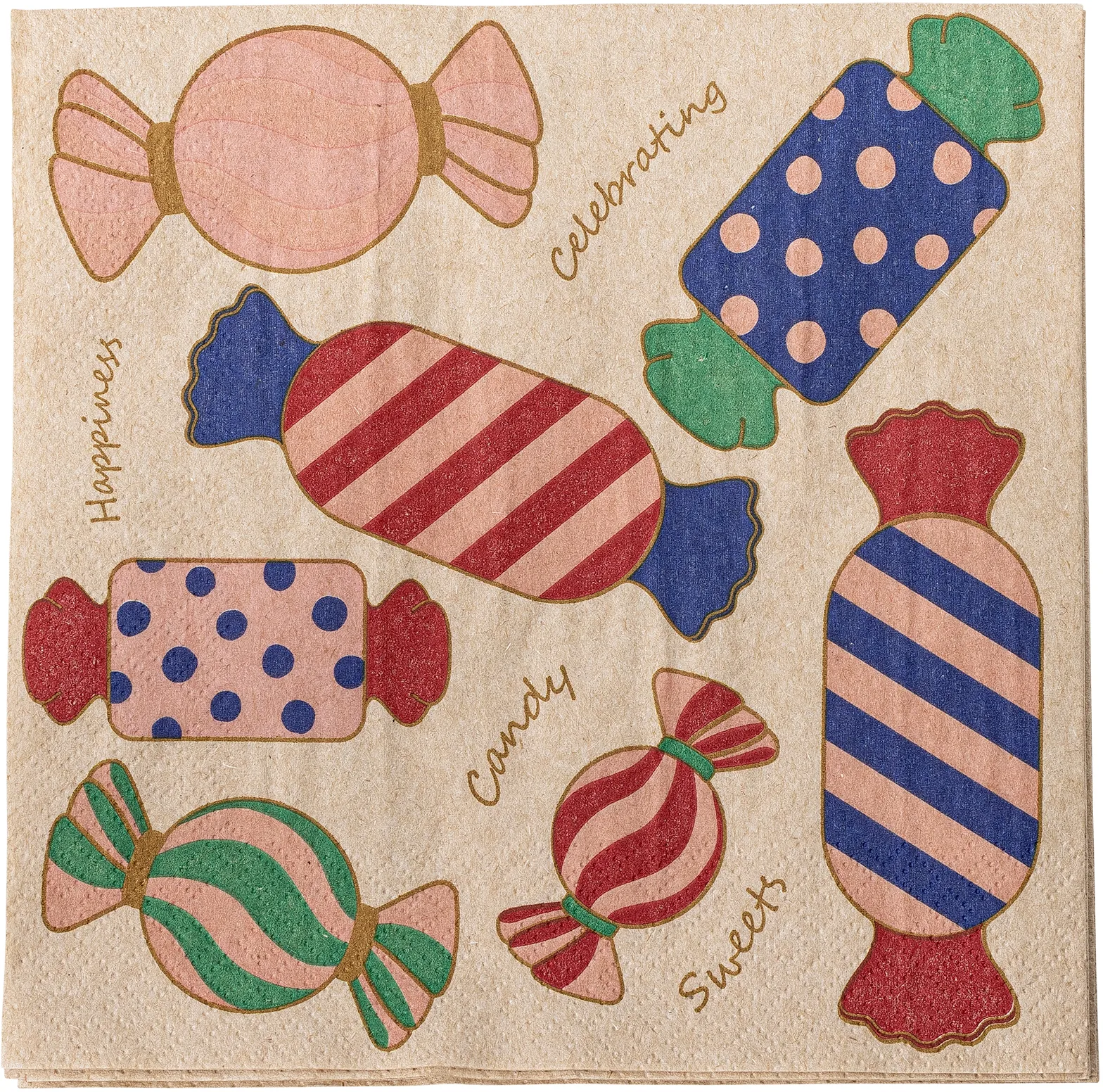 Serviettes Caramella 33x33 cm, paquet de 20, Rose Bloomingville