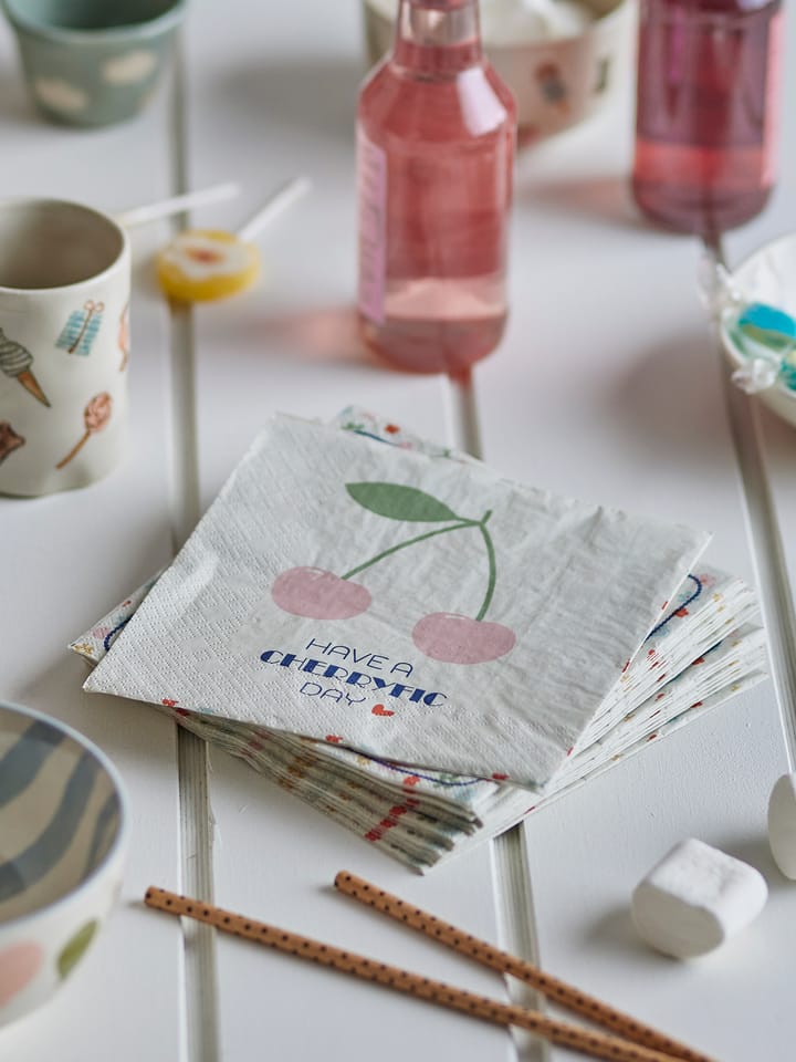 Serviettes en papier Cherry Lot de 20, Rose Bloomingville