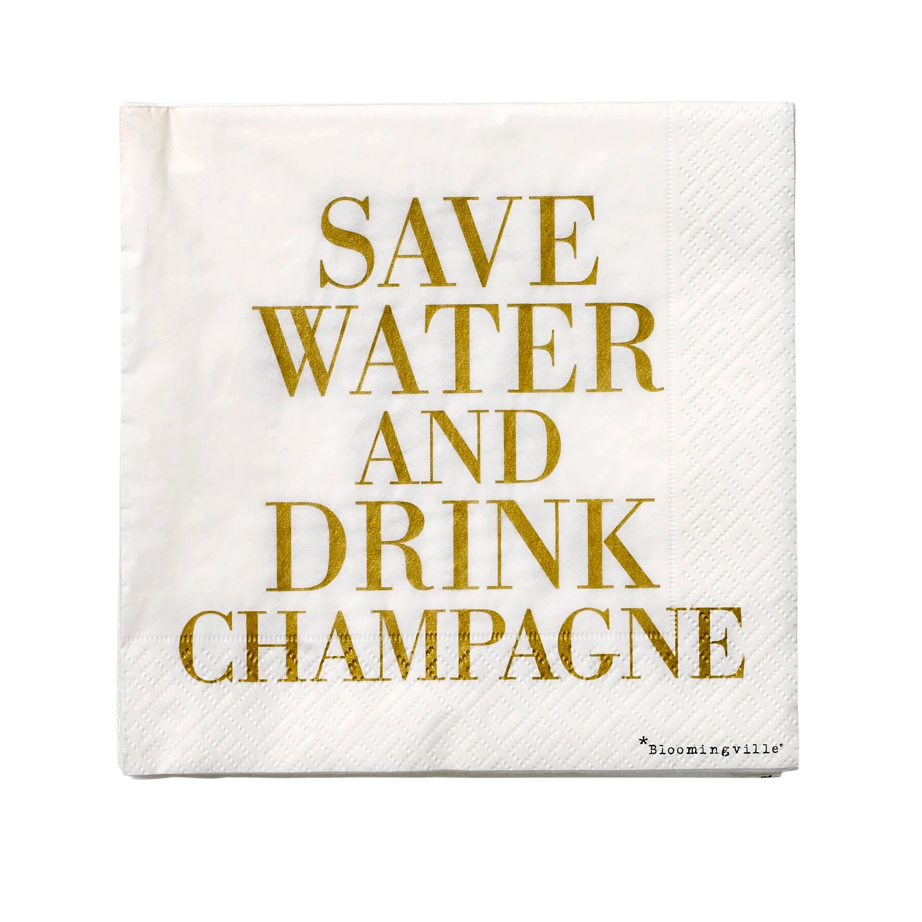 Serviettes en papier Save water Lot de 20, 33x33 cm Bloomingville