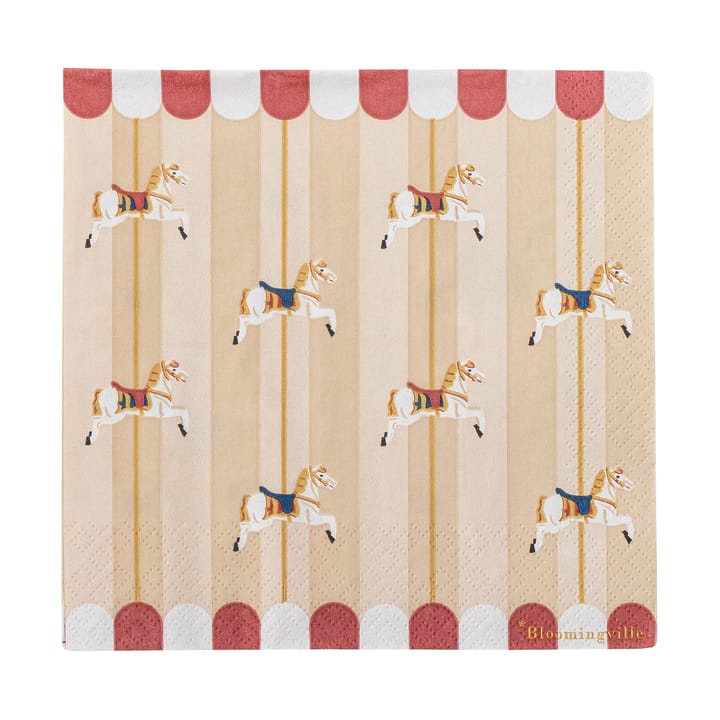 Serviettes Merry-go-round 33x33 cm, paquet de 20 - Naturel - Bloomingville