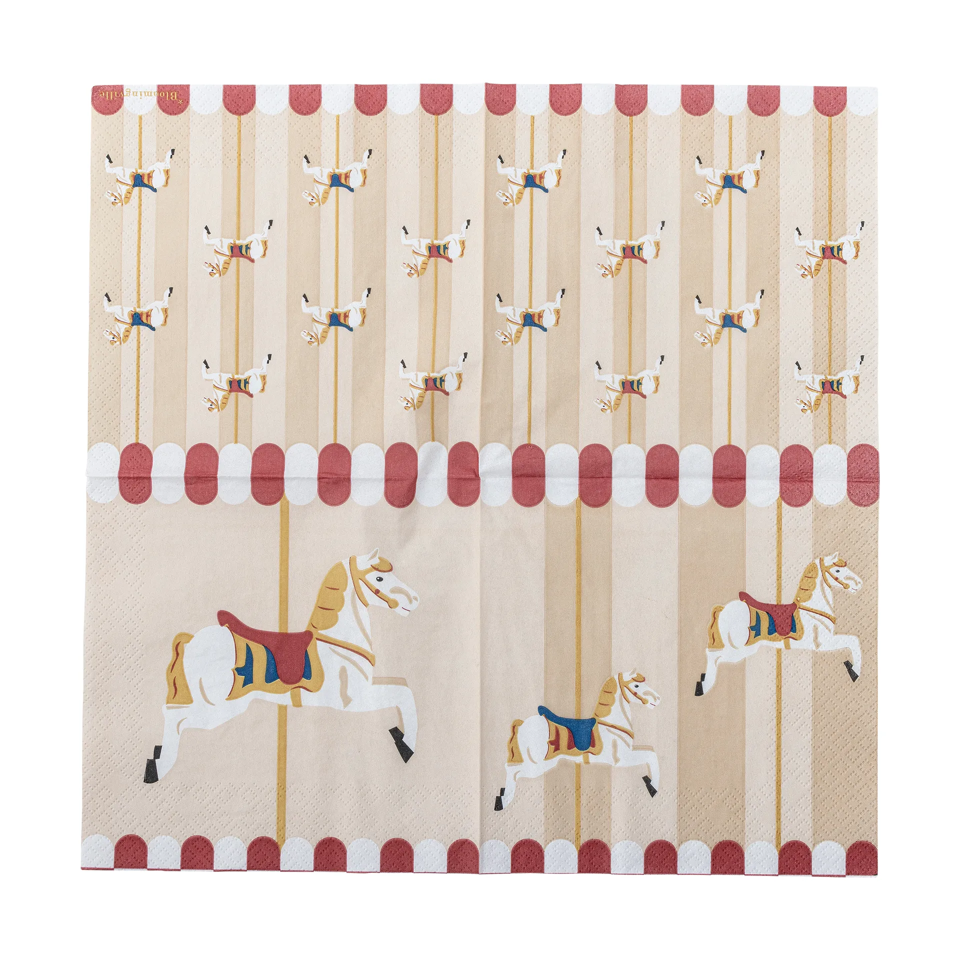 Serviettes Merry-go-round 33x33 cm, paquet de 20, Naturel Bloomingville
