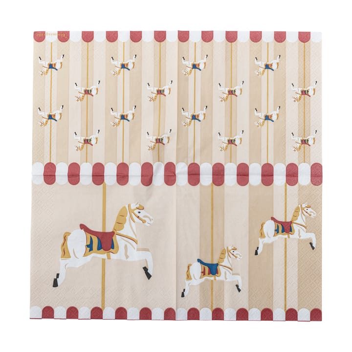 Serviettes Merry-go-round 33x33 cm, paquet de 20, Naturel Bloomingville