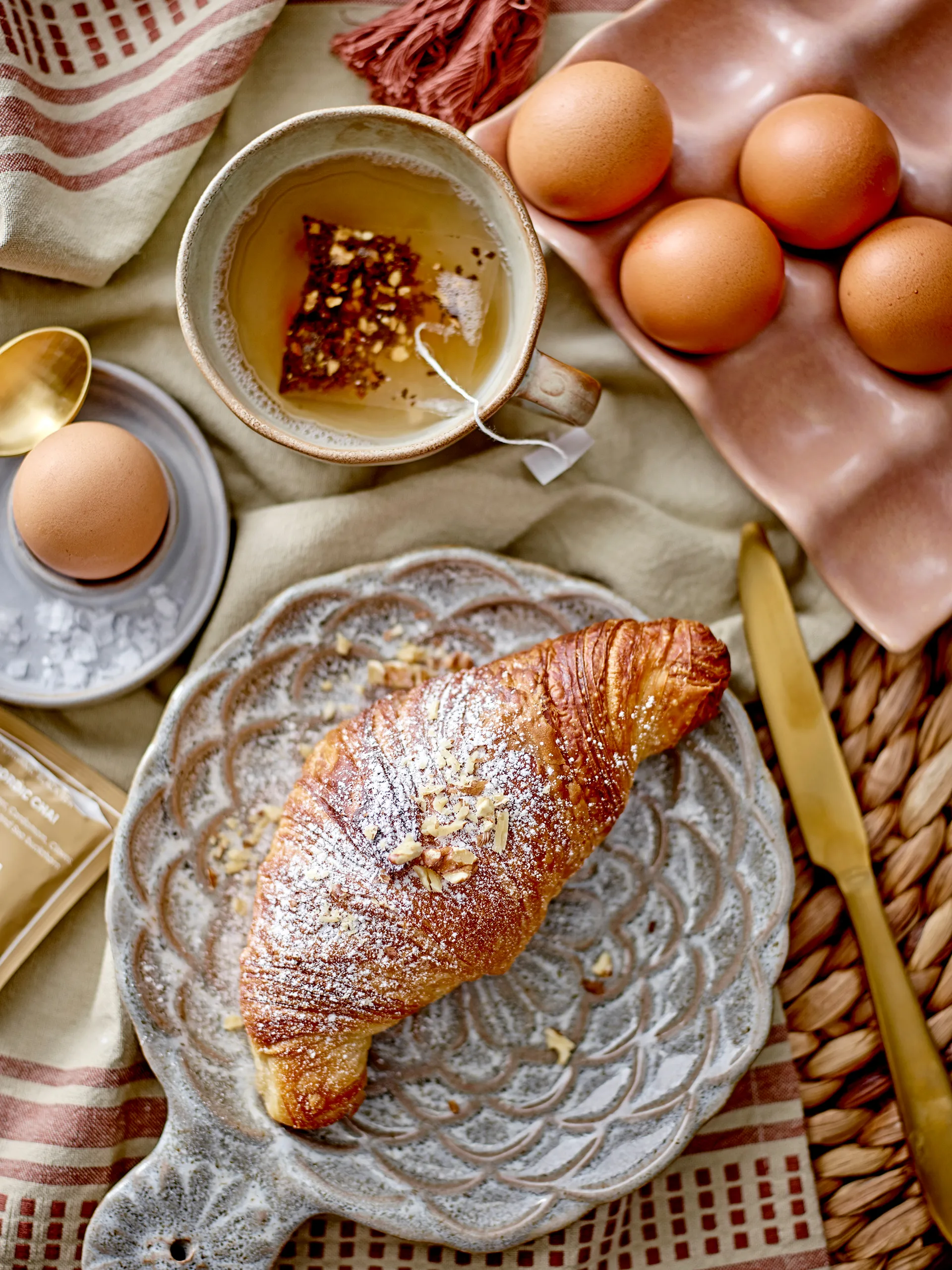 Set de 2 coquetiers Lila, Gris-blanc Bloomingville