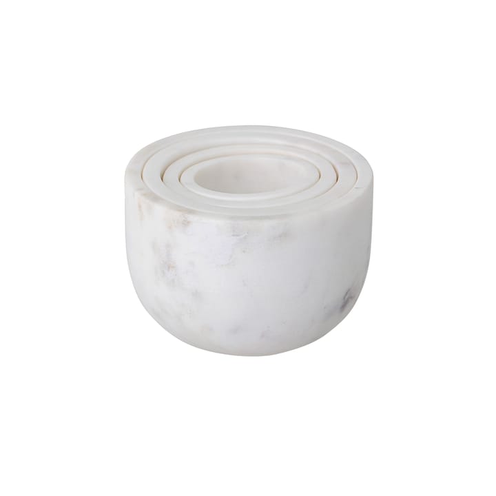 Set de bols Bloomingville marbre 4 Pièces - Blanc - Bloomingville