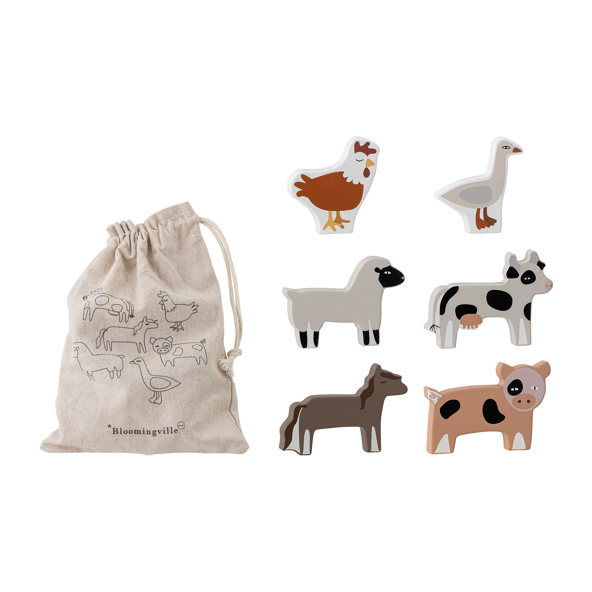 Set de jouets Karlo 7 Pièces, Gris Bloomingville