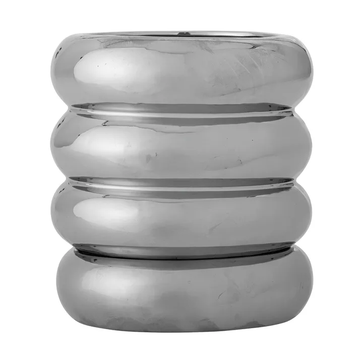 Shine pot de fleur avec soucoupe - Argent, 16x18 cm - Bloomingville