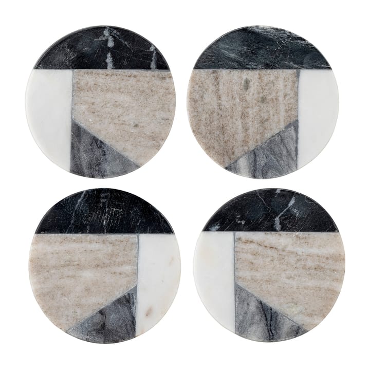 Sous-verre Izabella Ø10 cm, lot de 4, Marbre gris Bloomingville