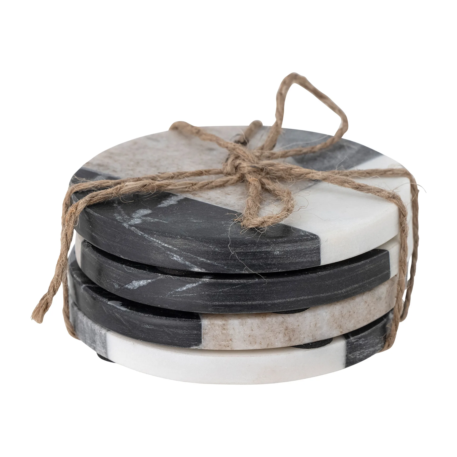 Sous-verre Izabella Ø10 cm, lot de 4, Marbre gris Bloomingville