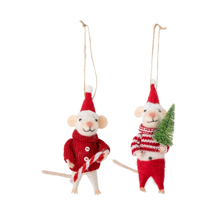 Suspension de sapin de Noël Peo laine 2 pièces - Souris de Noël - Bloomingville