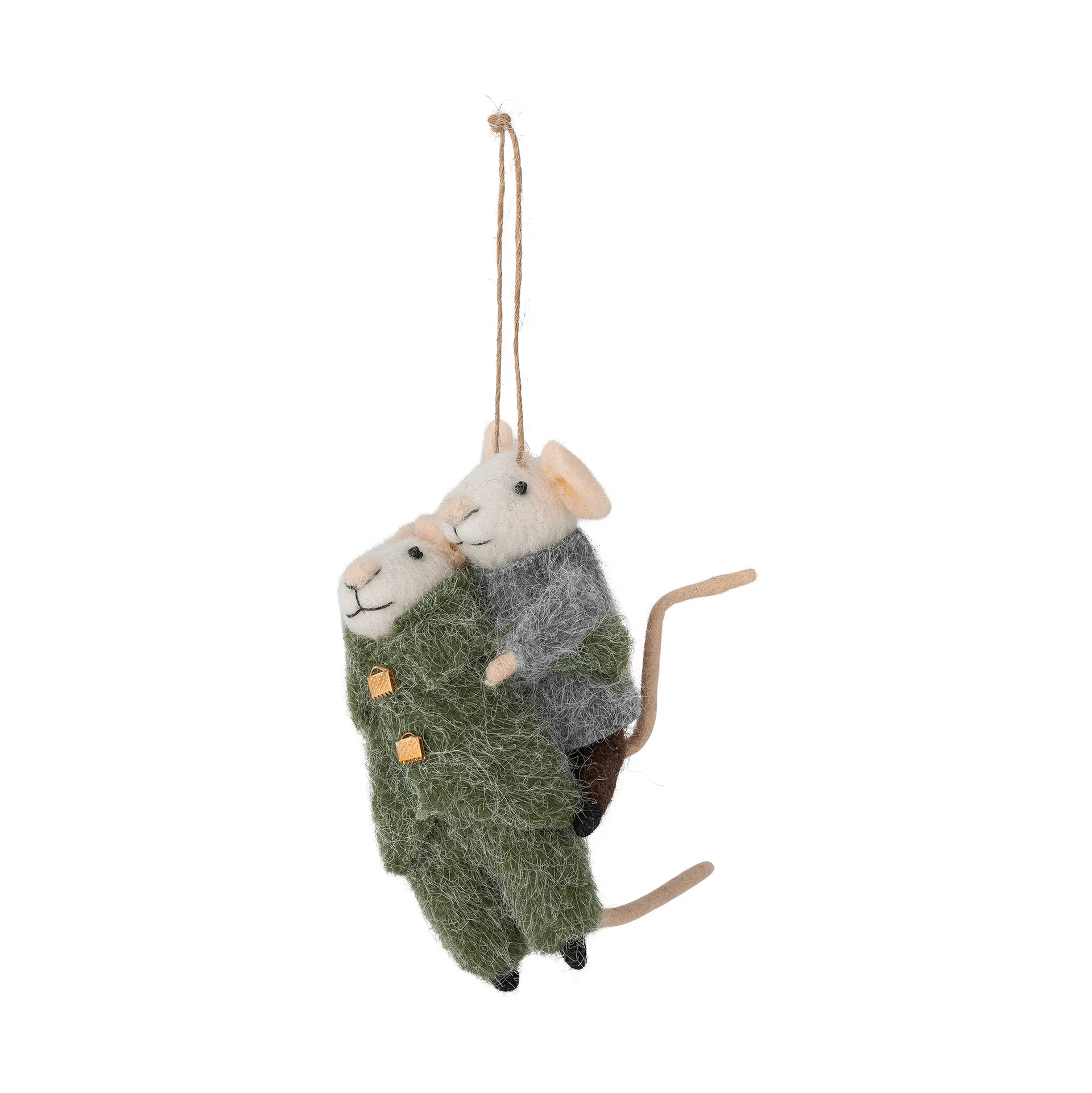 Suspension de sapin de Noël Peo laine 2 pièces, Vert-gris, 11 cm Bloomingville