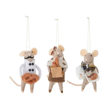 Suspension de sapin de Noël Peo laine 3 pièces - Naturel - Bloomingville