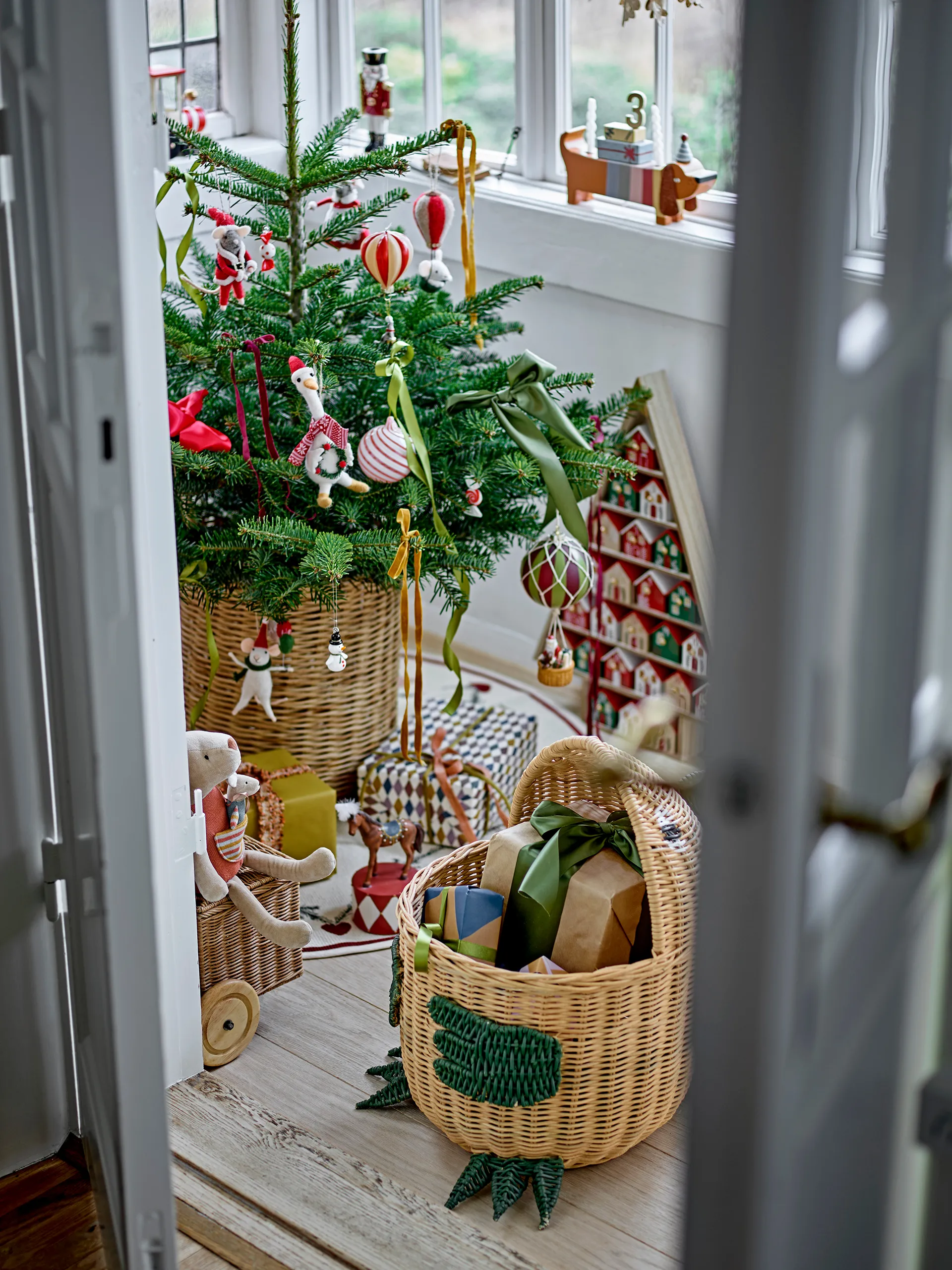 Suspension pour sapin en laine Peo, Blanc Bloomingville