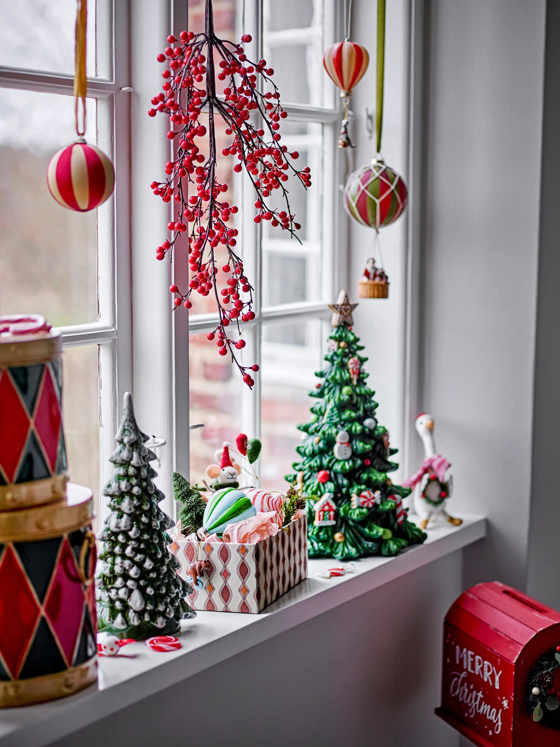 Suspension pour sapin en laine Peo, Blanc Bloomingville