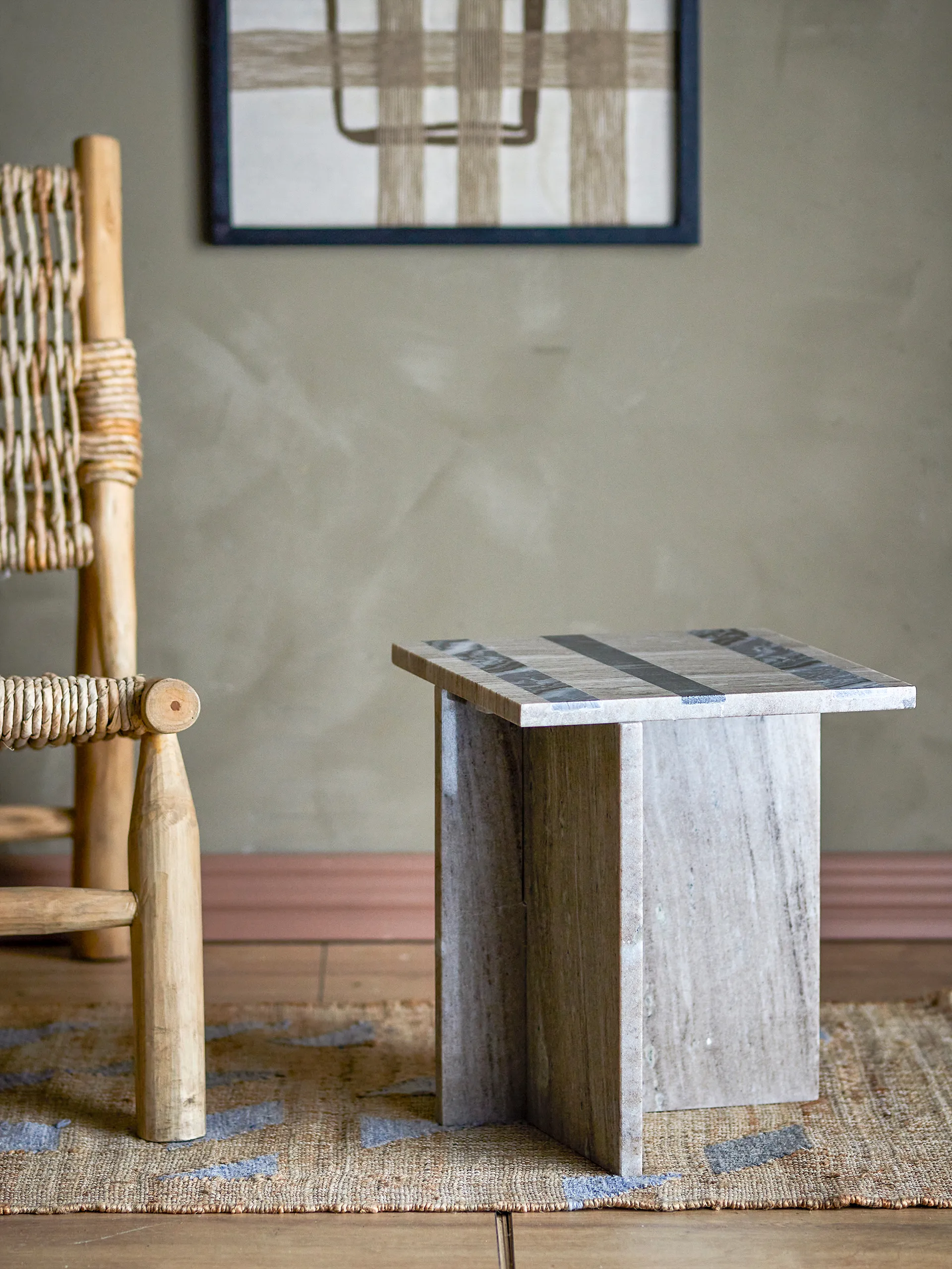 Table d'appoint Clea, Marbre brun Bloomingville