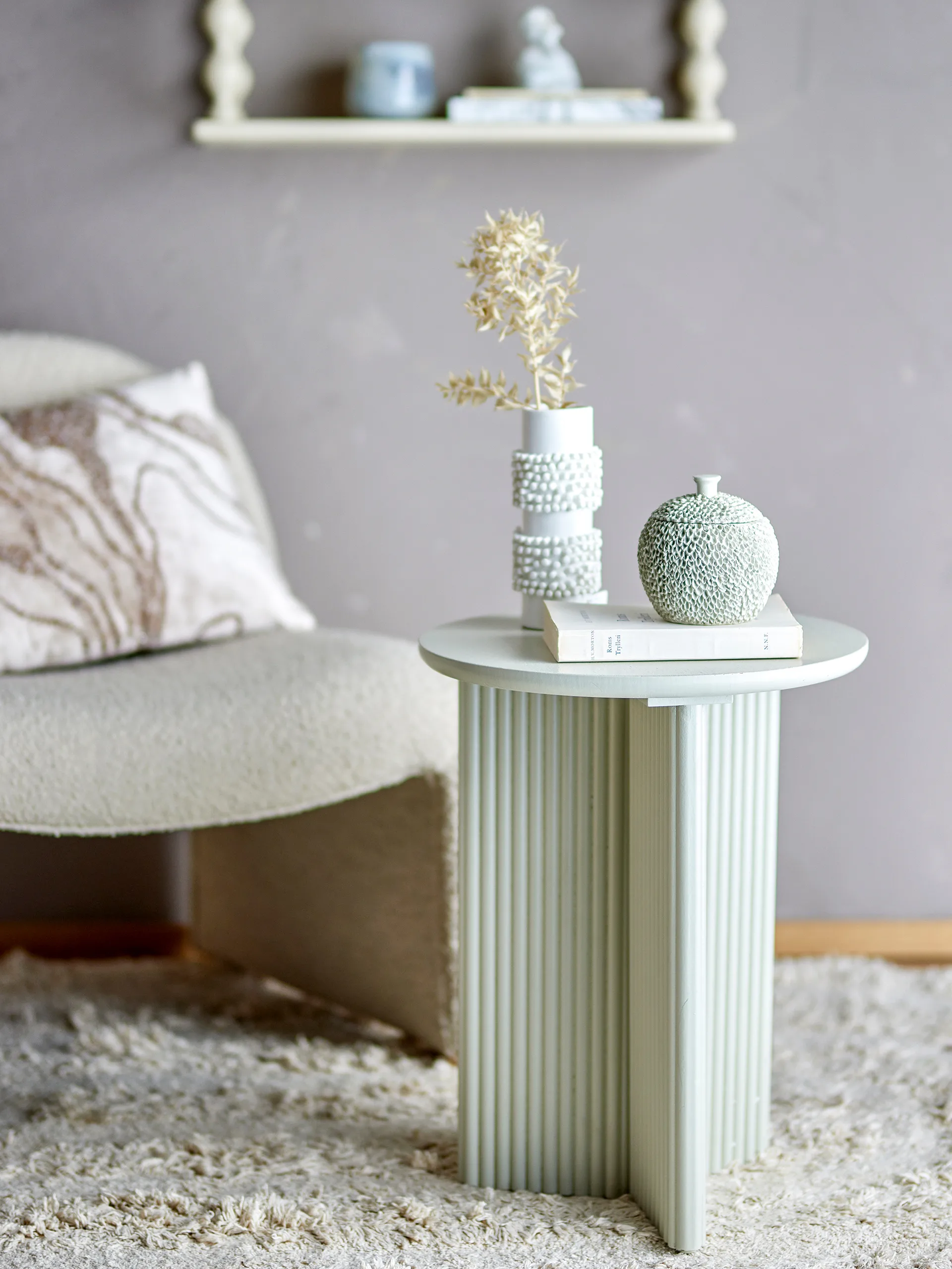 Table d’appoint Edith Ø40 cm, Blanc Bloomingville