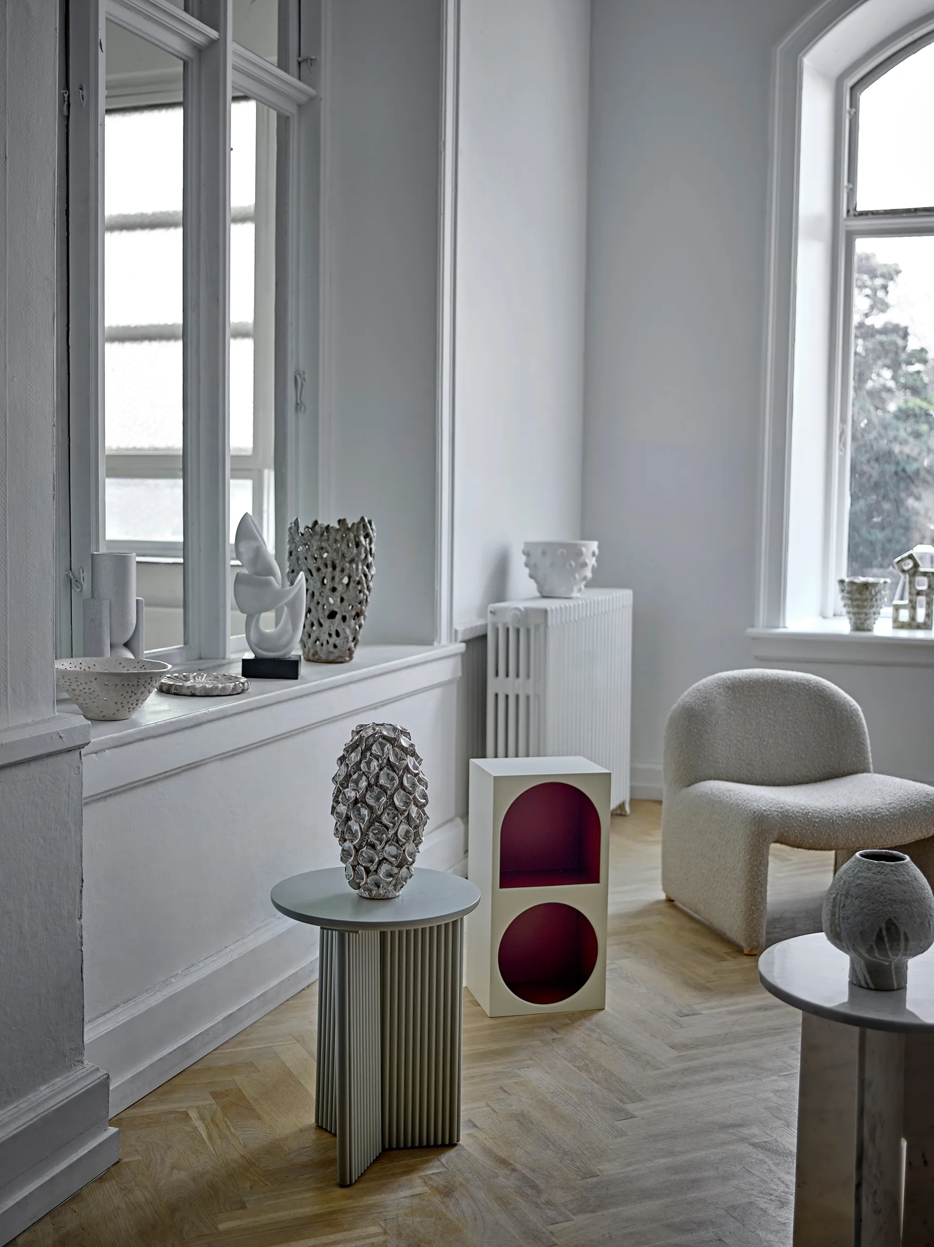 Table d’appoint Edith Ø40 cm, Blanc Bloomingville