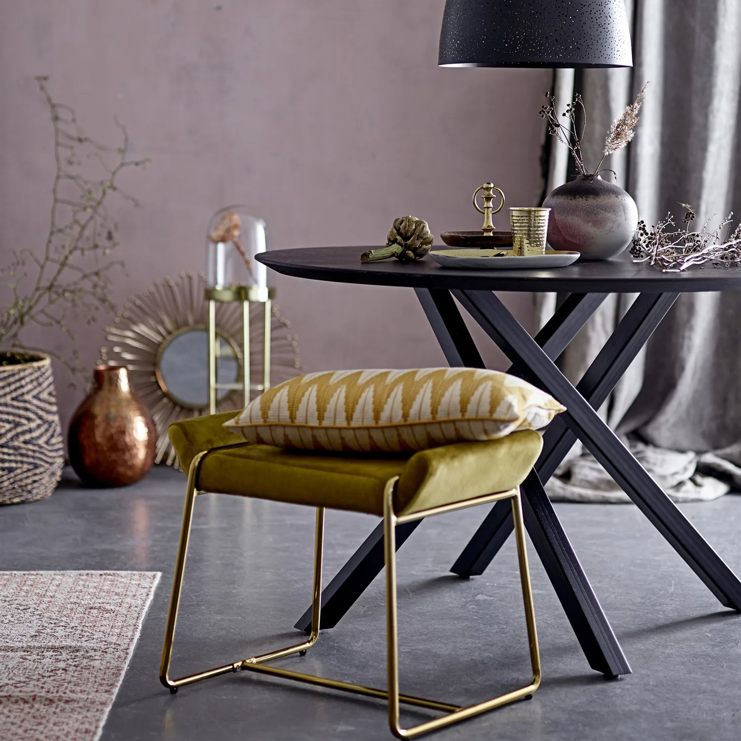 Tabouret Megan, Jaune Bloomingville