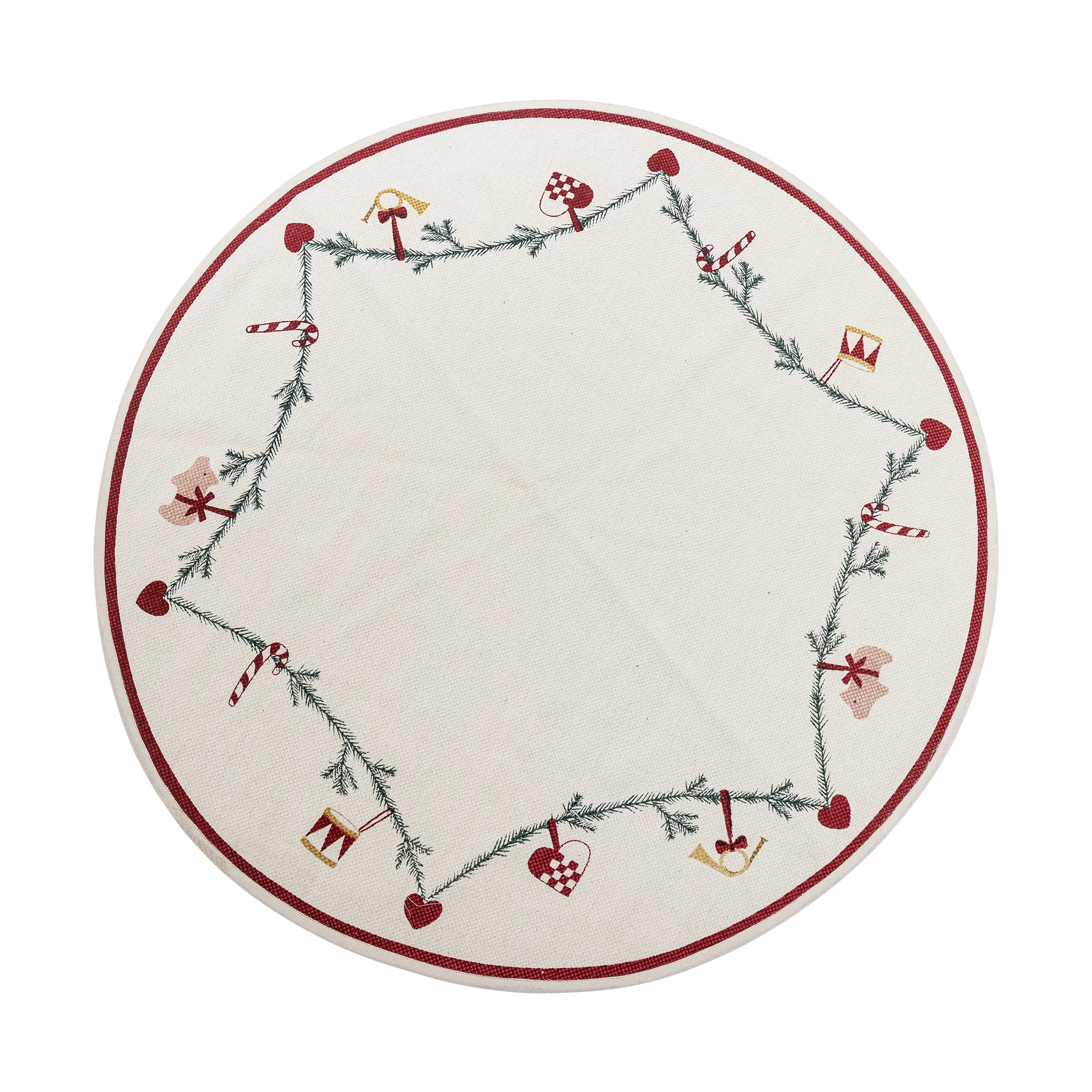 Tapis de sapin Yule Ø110 cm, Rouge Bloomingville