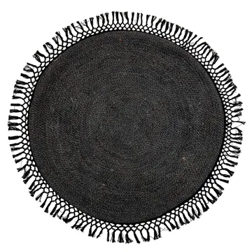 Tapis en jute à franges Bloomingville Ø122 cm - Noir - Bloomingville