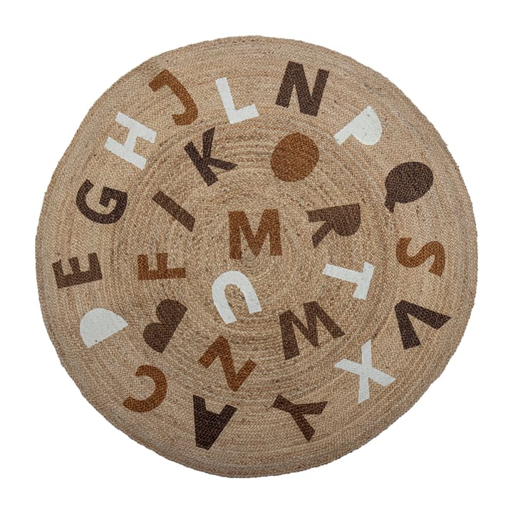 Tapis en jute Dinne Ø130 cm - Alphabet - Bloomingville