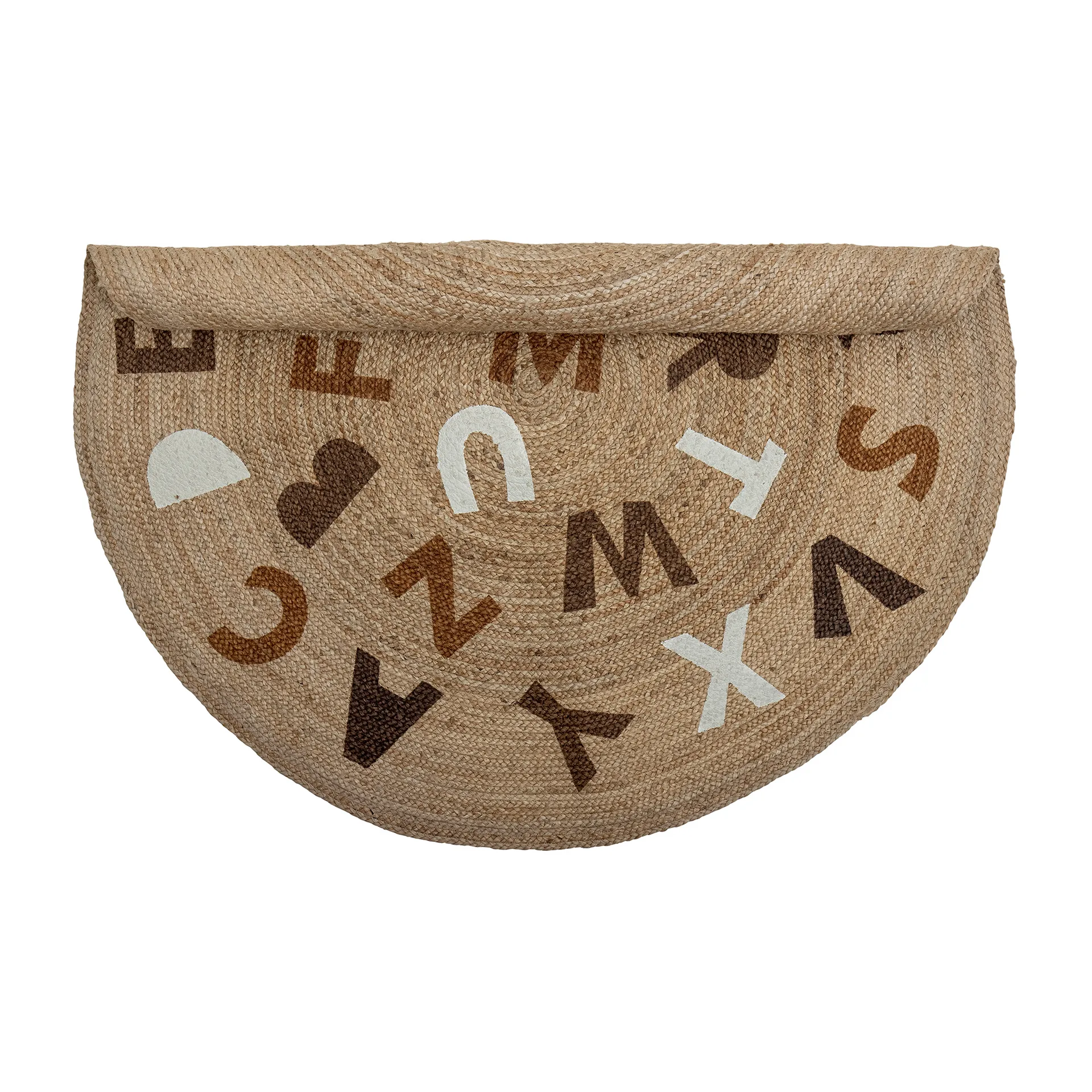 Tapis en jute Dinne Ø130 cm, Alphabet Bloomingville