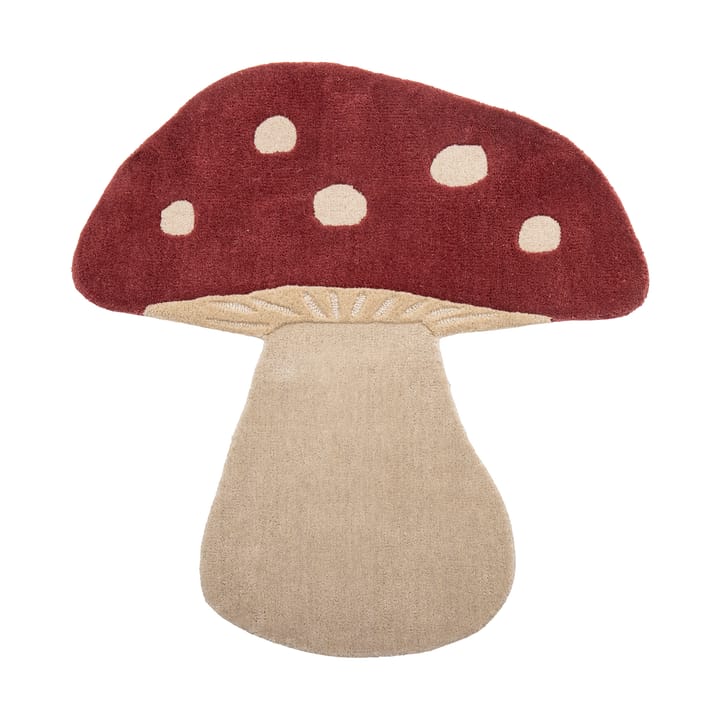 Tapis en laine Mushroom 85x90 cm - Rouge-blanc - Bloomingville