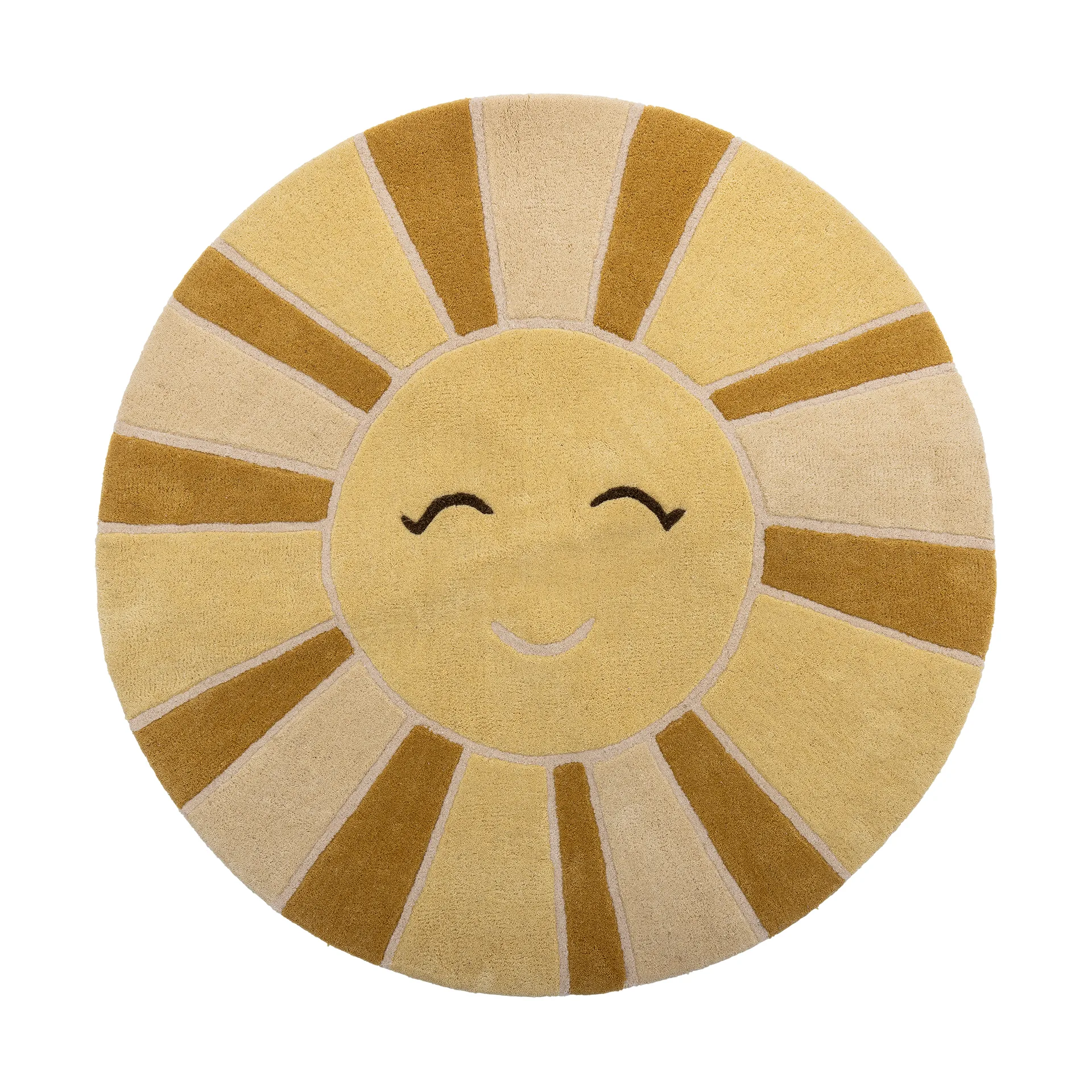 Tapis en laine Sun Ø110 cm, Jaune Bloomingville