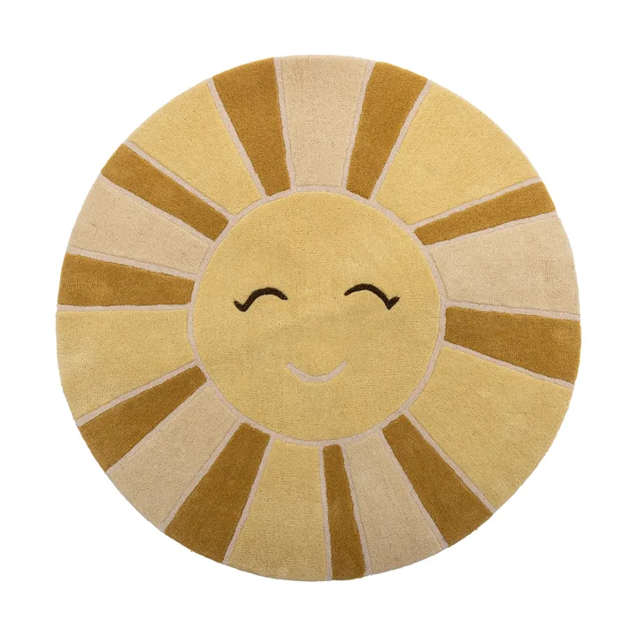 Tapis en laine Sun Ø110 cm - Jaune - Bloomingville