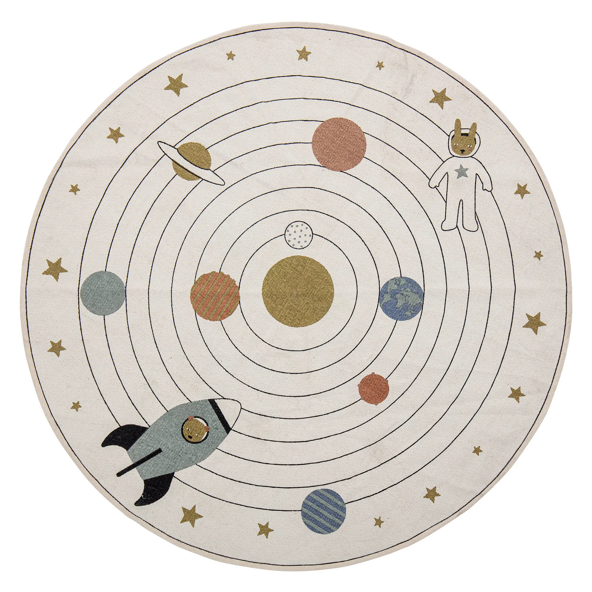 Tapis enfant Bloomingville espace Ø130 cm, Naturel Bloomingville