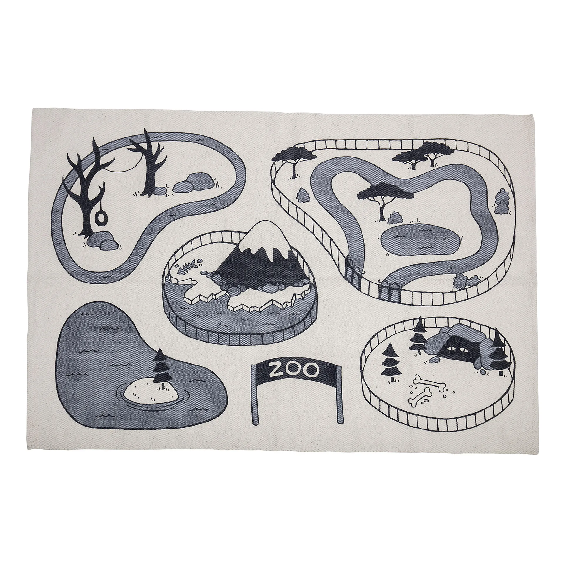 Tapis pour enfant Zoo, gris Bloomingville