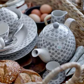 Tasse à espresso avec soucoupe Elsa, Gris Bloomingville