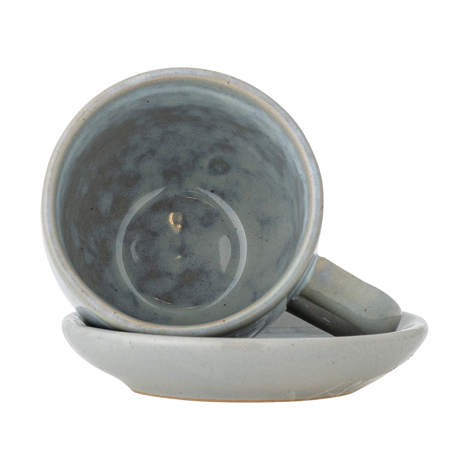 Tasse avec soucoupe Brenta, lot de 4, Bleu Bloomingville