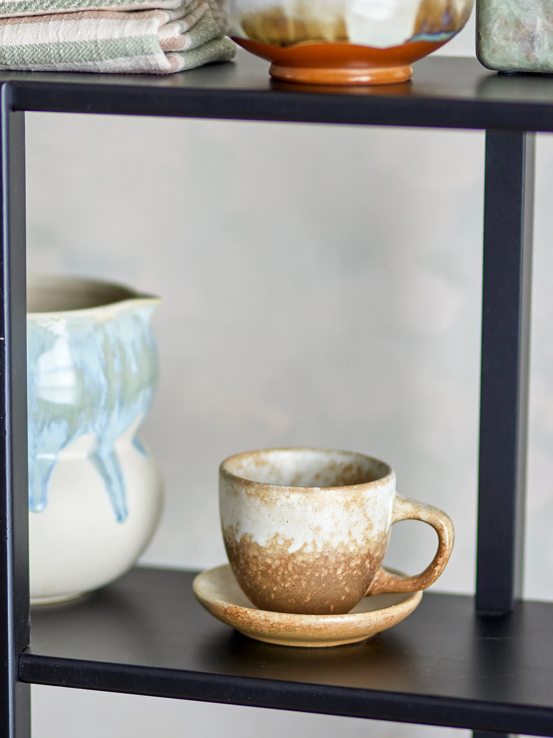 Tasse avec soucoupe Brenta, lot de 4, Naturel Bloomingville