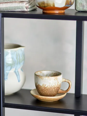 Tasse avec soucoupe Brenta, lot de 4 - Naturel - Bloomingville