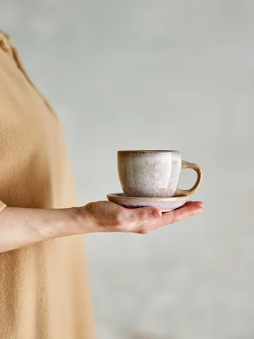 Tasse avec soucoupe Brenta, lot de 4 - Rose - Bloomingville