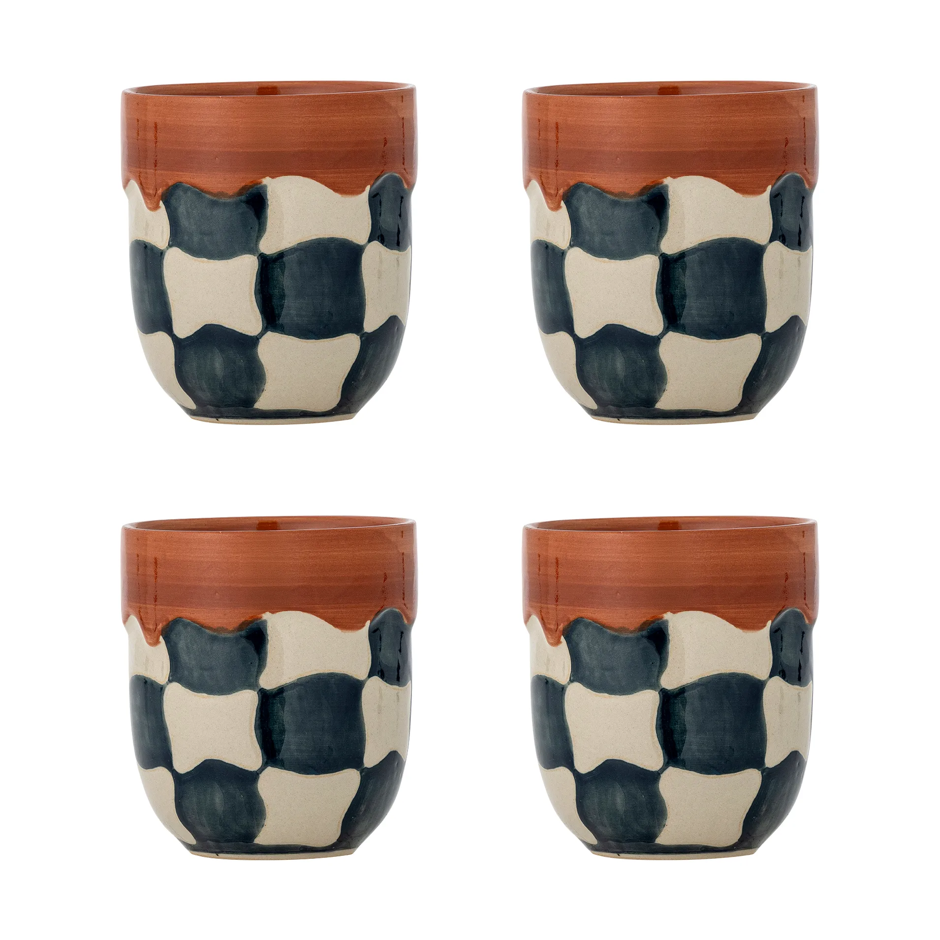 Tasse Check, lot de 4, Bleu Bloomingville