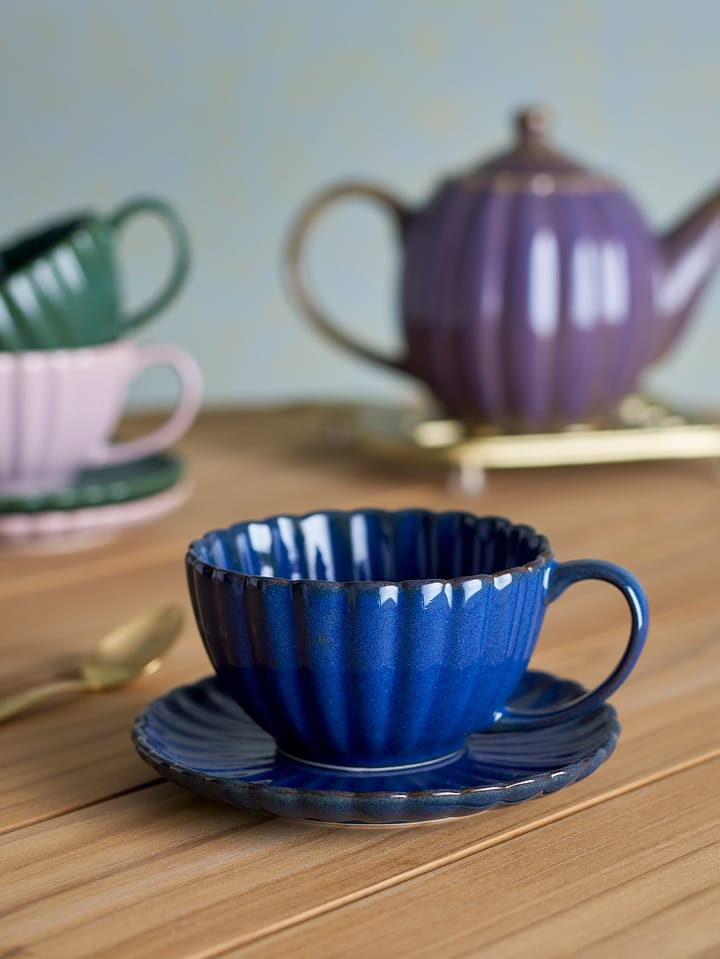 Tasse Latina 22 cl avec soucoupe, Blue Bloomingville