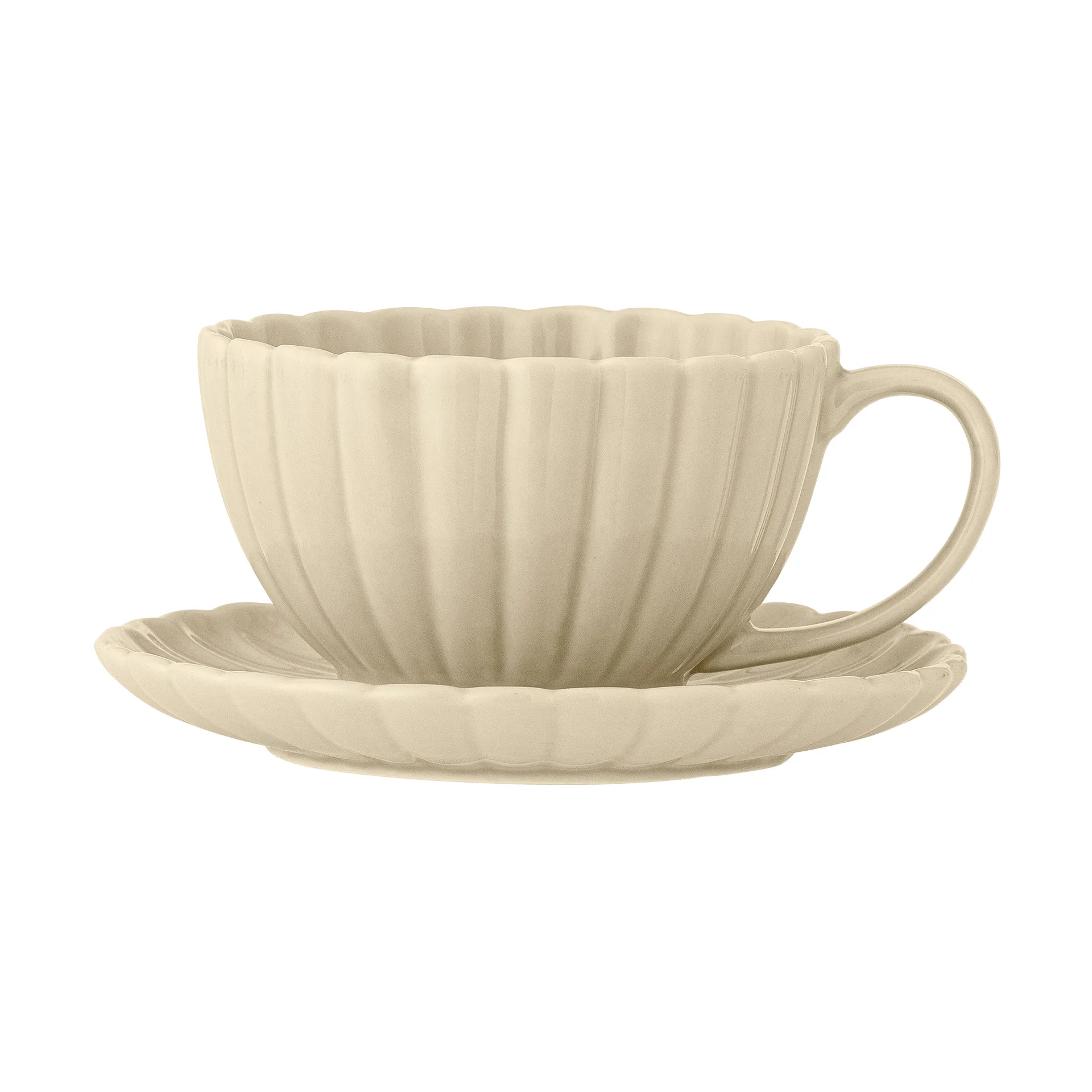 Tasse Latina 22 cl avec soucoupe, Nature Bloomingville