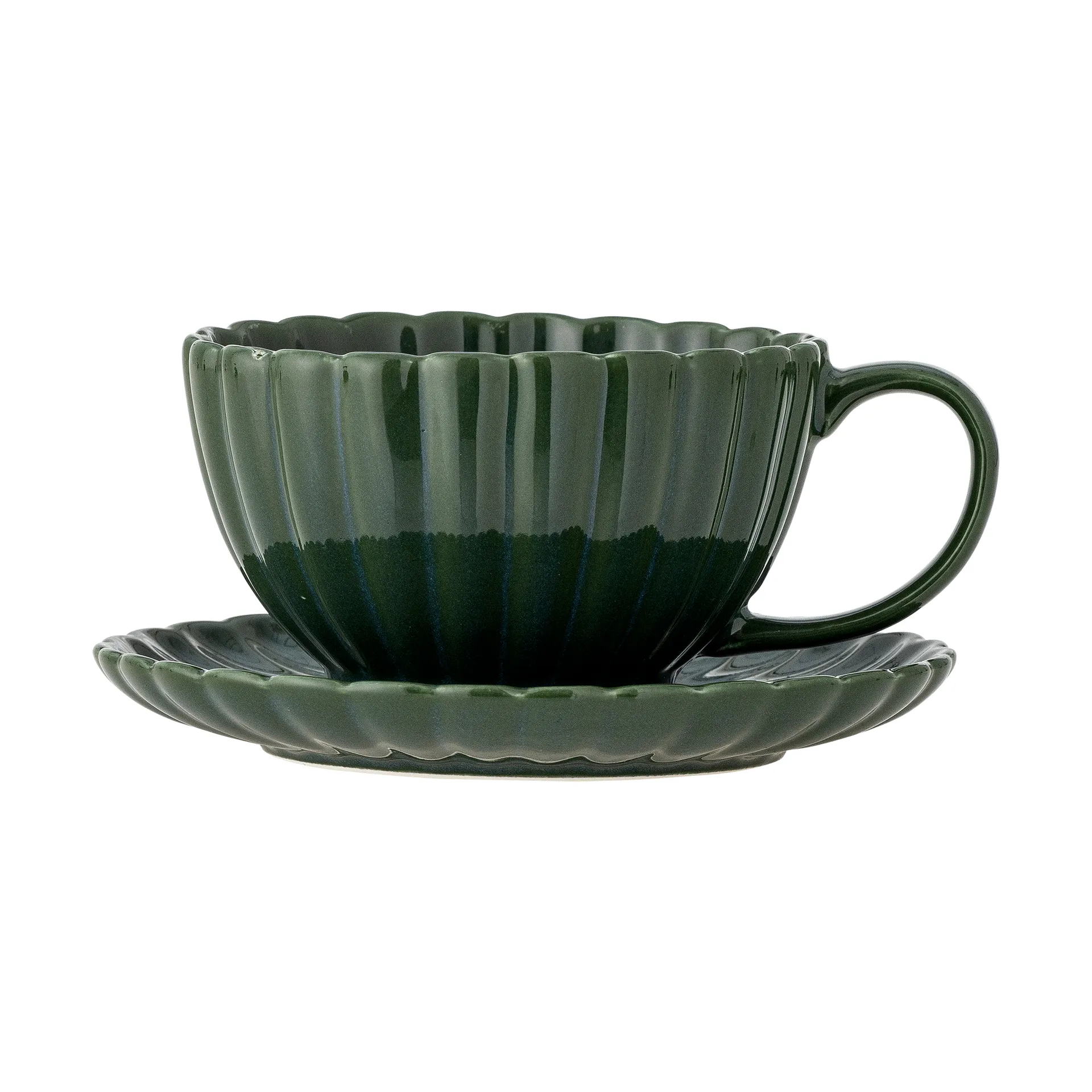 Tasse Latina 22 cl avec soucoupe, Vert Bloomingville