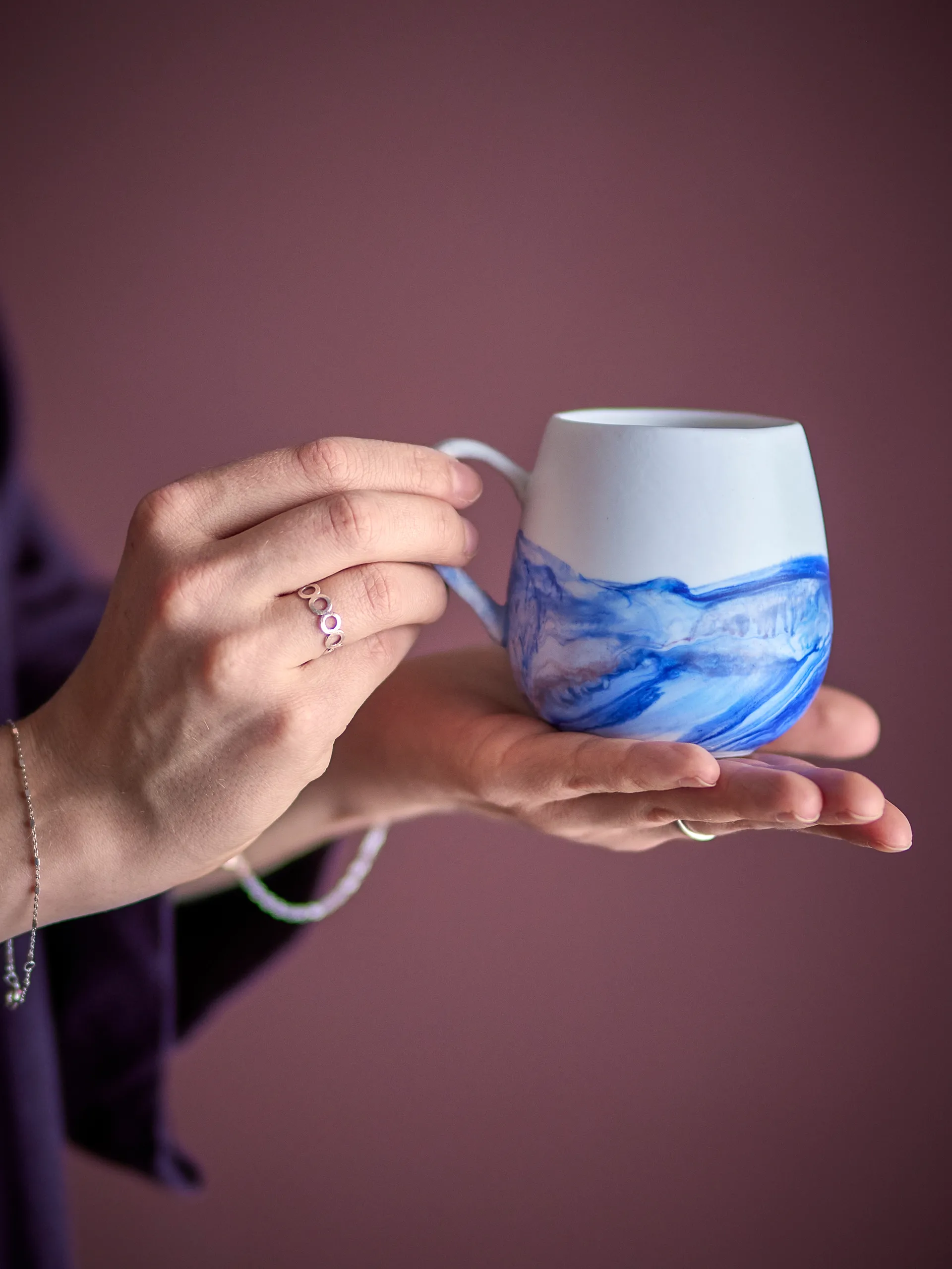 Tasse Lyre, lot de 4, Bleu Bloomingville