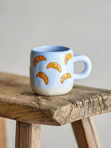 Tasse Millie 11 cl - Bleu, croissants - Bloomingville