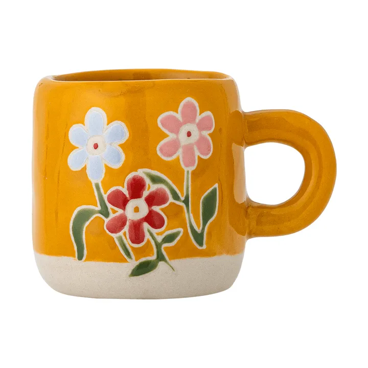 Tasse Millie 11 cl - Jaune, fleurs - Bloomingville