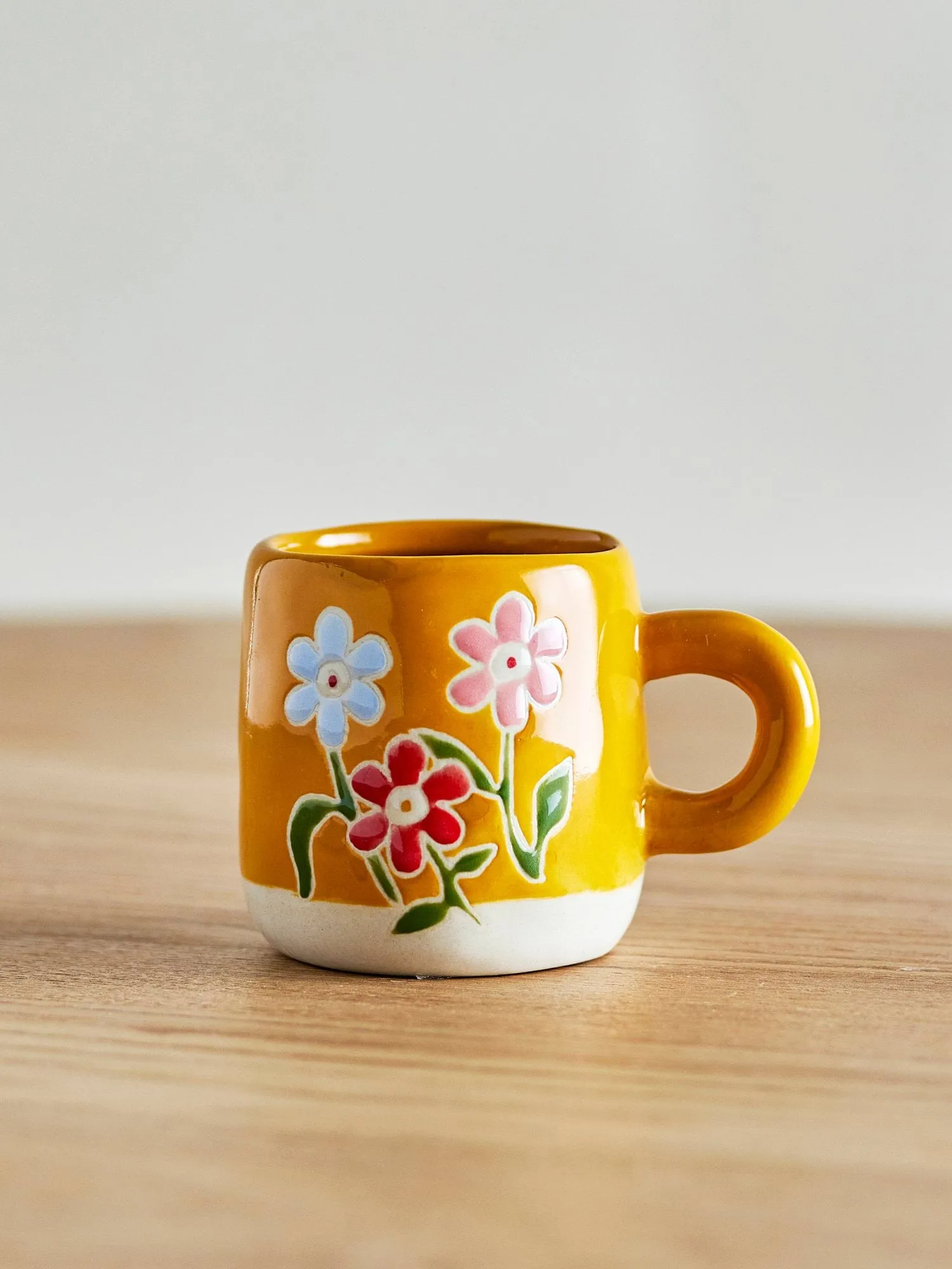 Tasse Millie 11 cl, Jaune, fleurs Bloomingville